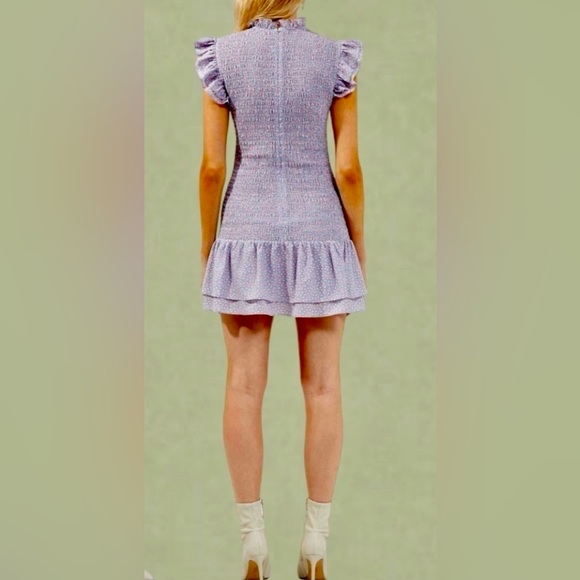 French Connection Elao Verona Crepe Mini Dress in Forget Me Not Combo - Picture 8 of 10